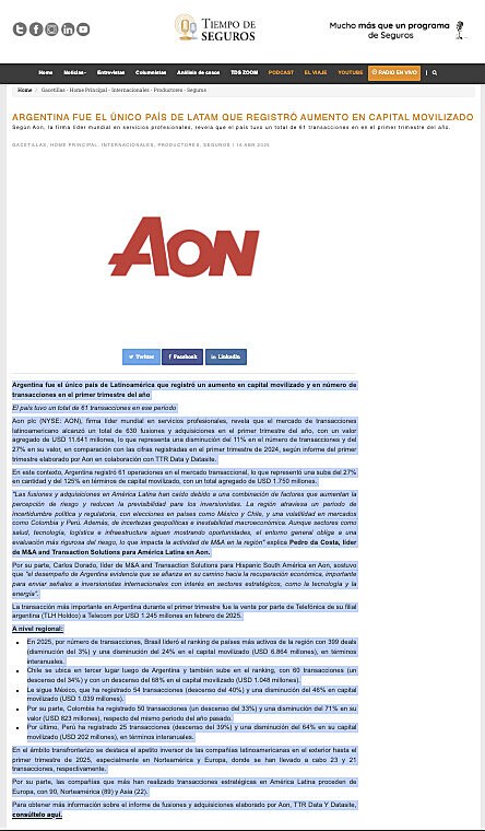 Argentina fue el nico pas de Latam que registr aumento en capital movilizado